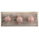 Red Embossed Tiny Flower Crackle Ceramic Wooden Hooks